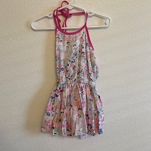 Ricrac & Ruffles Floral Romper with Skirt